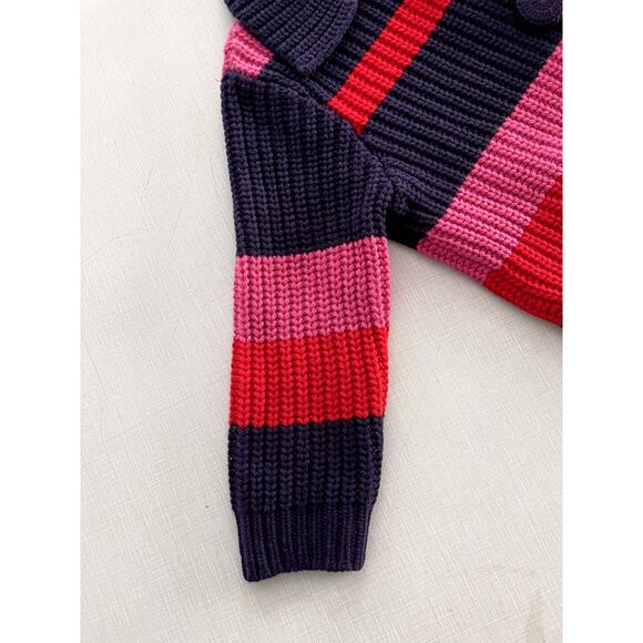 Marc Jacobs Sz S Stripe Cardigan Pink Wool Vintage Preppy Geek Chic Y2K Whimsy - Picture 6 of 15